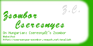 zsombor cseresnyes business card